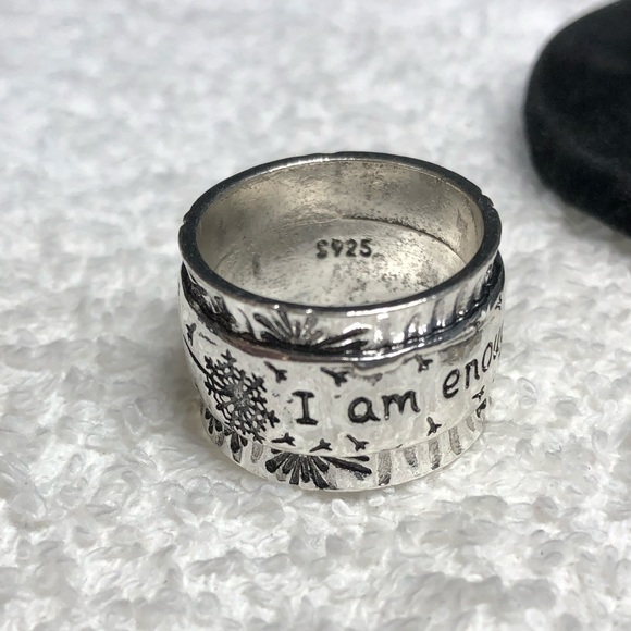 ⭐️🎁i am enough wide band inspiration /motivational ring ,size 8-Stamped - Picture 12 of 12